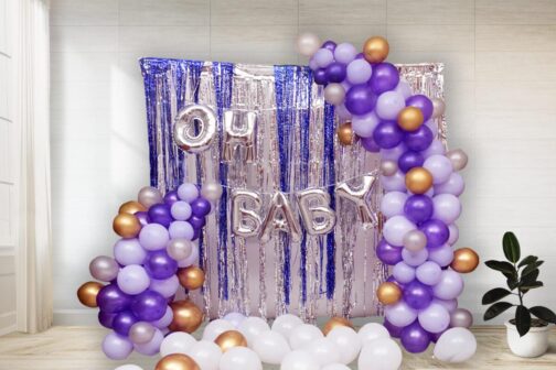 Baby Shower Purple Theme Decoration