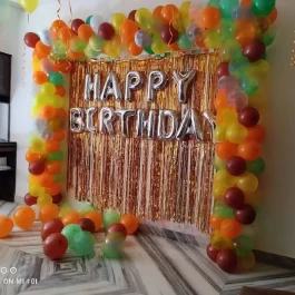 Simple Colorful Hall Birthday Decoration
